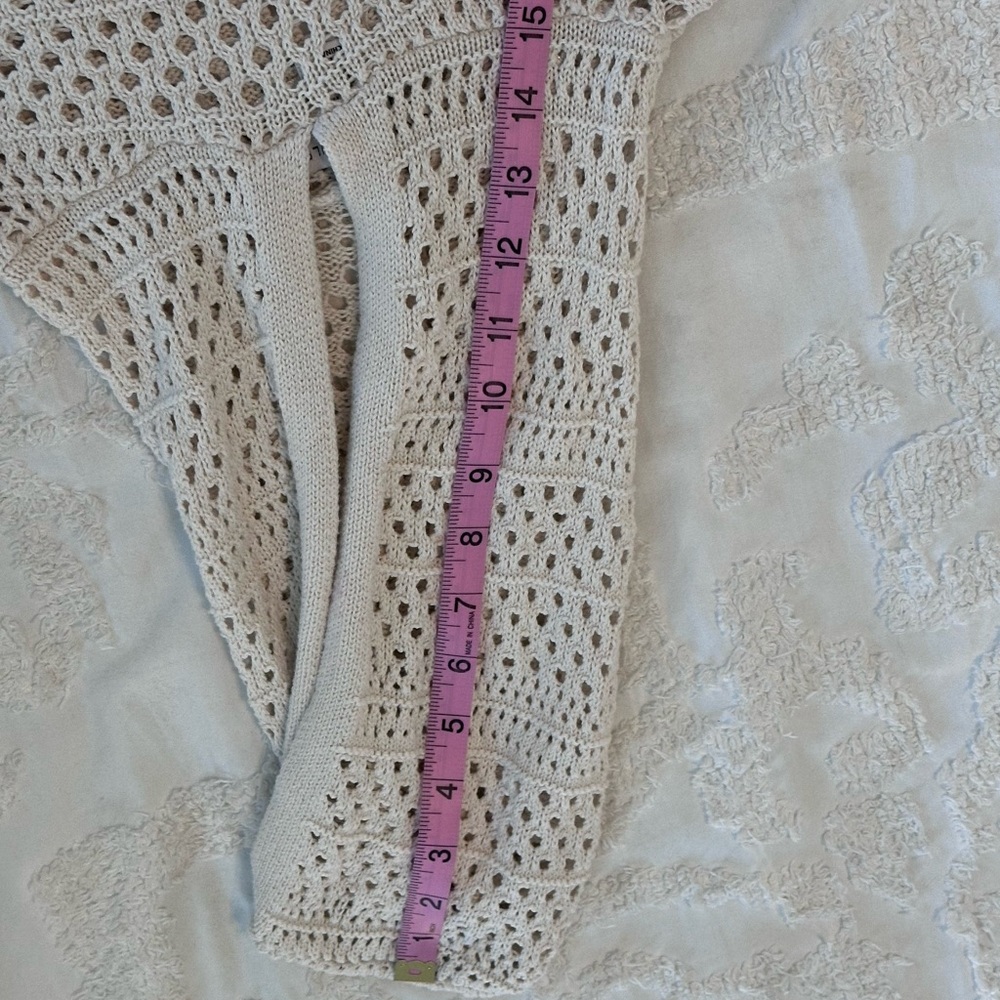 Sincerely Jules Cream Hooded Cropped Sweater XS 100% Cotton EUC - Picture 10 of 11
